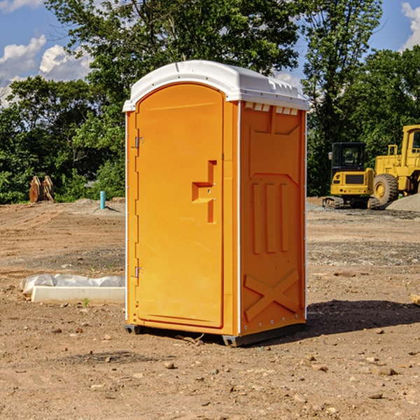 how often are the portable restrooms cleaned and serviced during a rental period in Goddard